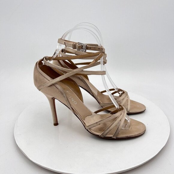 Valentino Garavani Women Size EU 36 US 6 Cream Leather Strappy Pump Heels - Picture 4 of 14